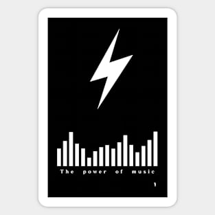 White lightning, the inscription of the power of music. Sticker